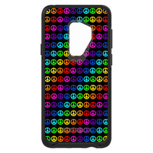 DistinctInk™ OtterBox Symmetry Series Case for Apple iPhone / Samsung Galaxy / Google Pixel - Black Rainbow Peace Signs