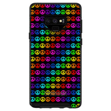 DistinctInk™ OtterBox Symmetry Series Case for Apple iPhone / Samsung Galaxy / Google Pixel - Black Rainbow Peace Signs