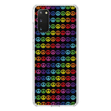 DistinctInk® Clear Shockproof Hybrid Case for Apple iPhone / Samsung Galaxy / Google Pixel - Black Rainbow Peace Signs