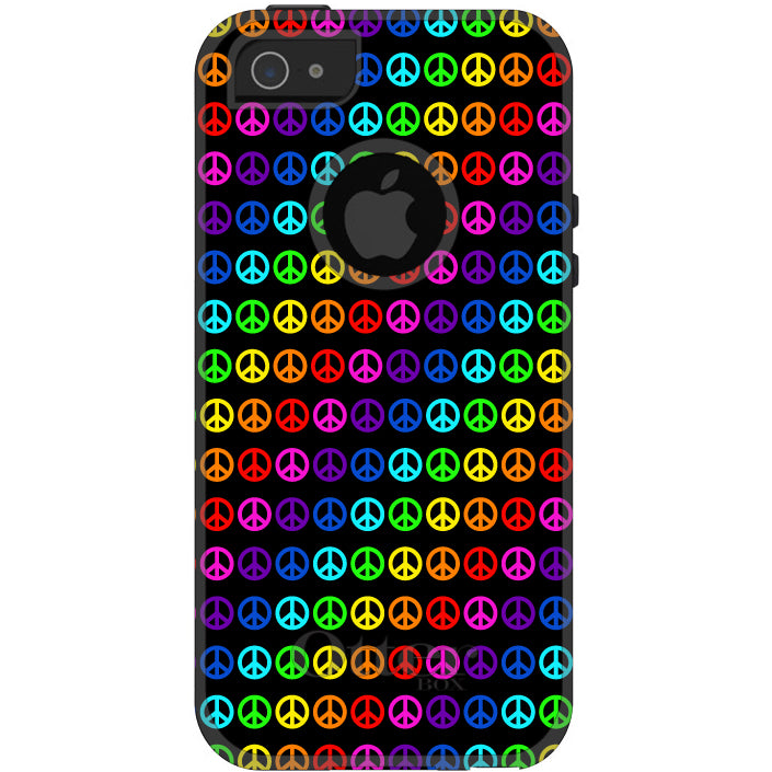 Black Rainbow Peace Signs OtterBox Commuter Case for iPhone & Galaxy, view 5