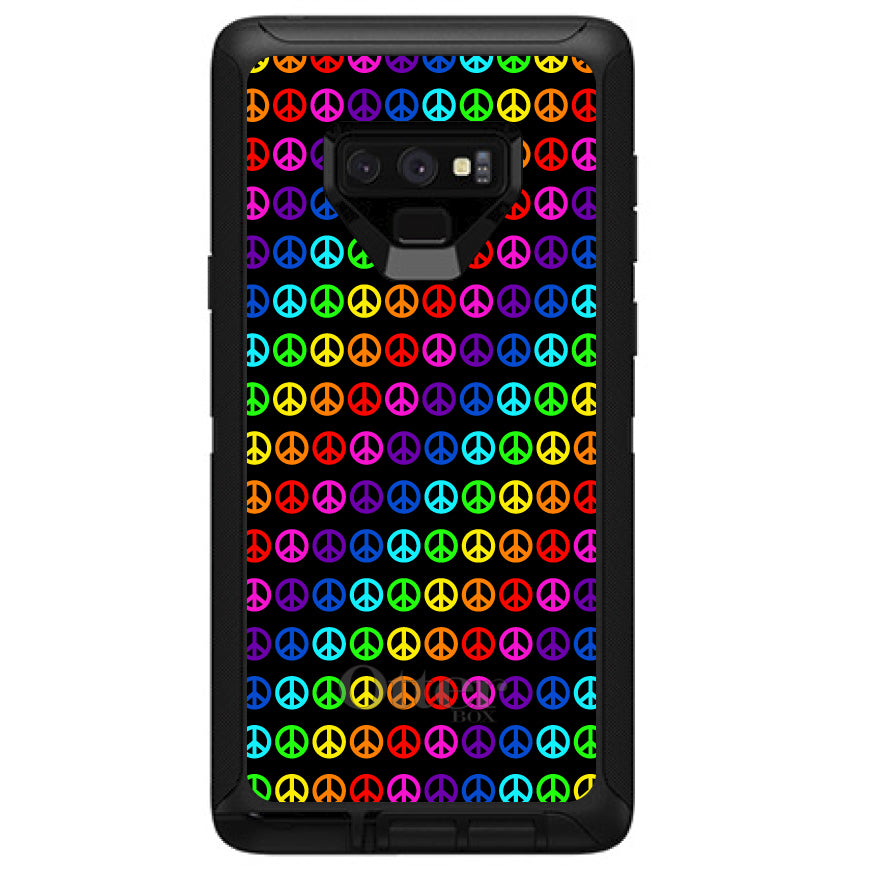 Black Rainbow Peace Signs OtterBox Defender Case for iPhone & Galaxy, view 16