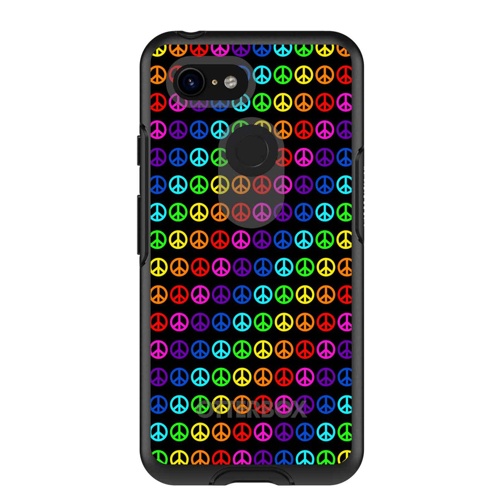 Black Rainbow Peace Signs OtterBox Symmetry Case for iPhone & Galaxy, view 15
