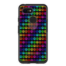 DistinctInk™ OtterBox Symmetry Series Case for Apple iPhone / Samsung Galaxy / Google Pixel - Black Rainbow Peace Signs