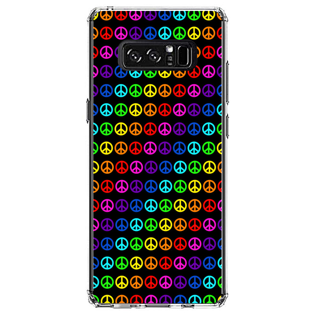 Black Rainbow Peace Signs Clear Shockproof iPhone Case, view 12
