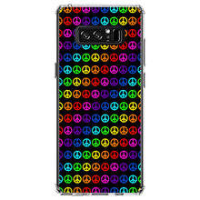 DistinctInk® Clear Shockproof Hybrid Case for Apple iPhone / Samsung Galaxy / Google Pixel - Black Rainbow Peace Signs