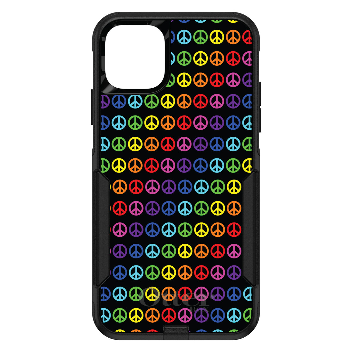 Black Rainbow Peace Signs OtterBox Commuter Case for iPhone & Galaxy, view 2