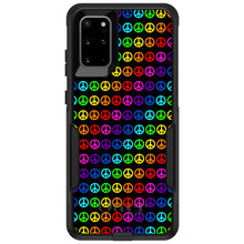 DistinctInk™ OtterBox Commuter Series Case for Apple iPhone or Samsung Galaxy - Black Rainbow Peace Signs