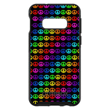DistinctInk™ OtterBox Symmetry Series Case for Apple iPhone / Samsung Galaxy / Google Pixel - Black Rainbow Peace Signs