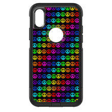 DistinctInk™ OtterBox Commuter Series Case for Apple iPhone or Samsung Galaxy - Black Rainbow Peace Signs