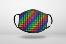 Black Rainbow Peace Signs - 3-Ply Reusable Soft Face Mask Covering, Unisex, Cotton Inner Layer