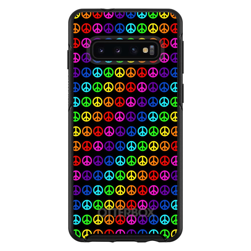 Black Rainbow Peace Signs OtterBox Symmetry Case for iPhone & Galaxy, view 6