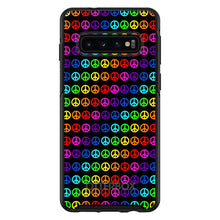 DistinctInk™ OtterBox Symmetry Series Case for Apple iPhone / Samsung Galaxy / Google Pixel - Black Rainbow Peace Signs