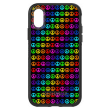 DistinctInk™ OtterBox Symmetry Series Case for Apple iPhone / Samsung Galaxy / Google Pixel - Black Rainbow Peace Signs