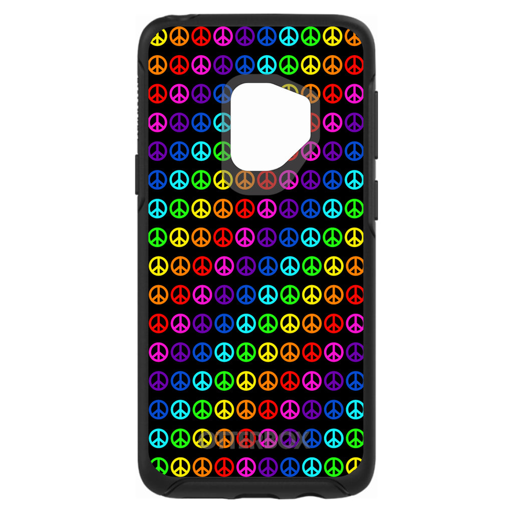 Black Rainbow Peace Signs OtterBox Symmetry Case for iPhone & Galaxy, view 8