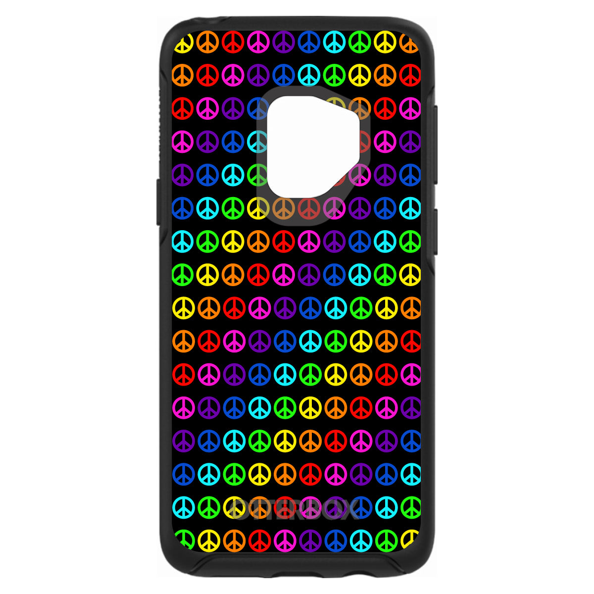 Black Rainbow Peace Signs OtterBox Symmetry Case for iPhone & Galaxy, view 8