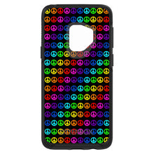 DistinctInk™ OtterBox Symmetry Series Case for Apple iPhone / Samsung Galaxy / Google Pixel - Black Rainbow Peace Signs