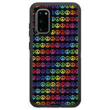 DistinctInk™ OtterBox Defender Series Case for Apple iPhone / Samsung Galaxy / Google Pixel - Black Rainbow Peace Signs