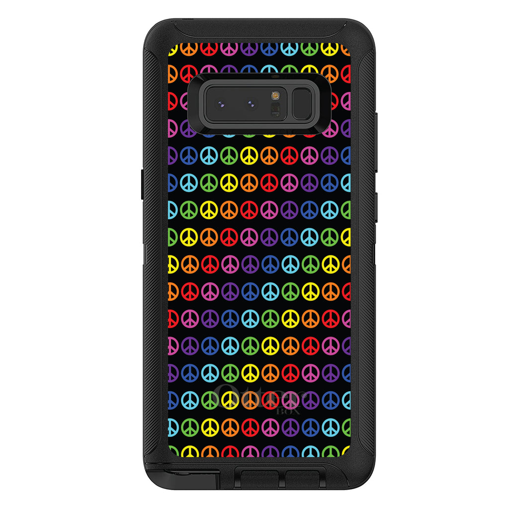 Black Rainbow Peace Signs OtterBox Defender Case for iPhone & Galaxy, view 17