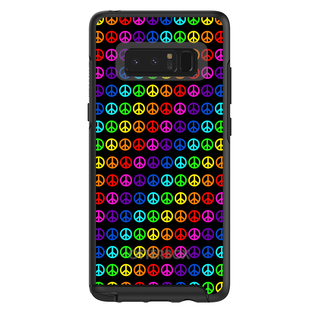 Black Rainbow Peace Signs OtterBox Symmetry Case for iPhone & Galaxy, view 14
