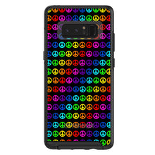 DistinctInk™ OtterBox Symmetry Series Case for Apple iPhone / Samsung Galaxy / Google Pixel - Black Rainbow Peace Signs