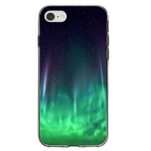 DistinctInk® Clear Shockproof Hybrid Case for Apple iPhone / Samsung Galaxy / Google Pixel - Aurora Borealis Northern Lights