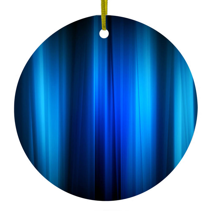 Bright Blue Curtain Ceramic Ornament