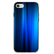DistinctInk® Clear Shockproof Hybrid Case for Apple iPhone / Samsung Galaxy / Google Pixel - Bright Blue Curtain