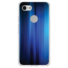 DistinctInk® Clear Shockproof Hybrid Case for Apple iPhone / Samsung Galaxy / Google Pixel - Bright Blue Curtain