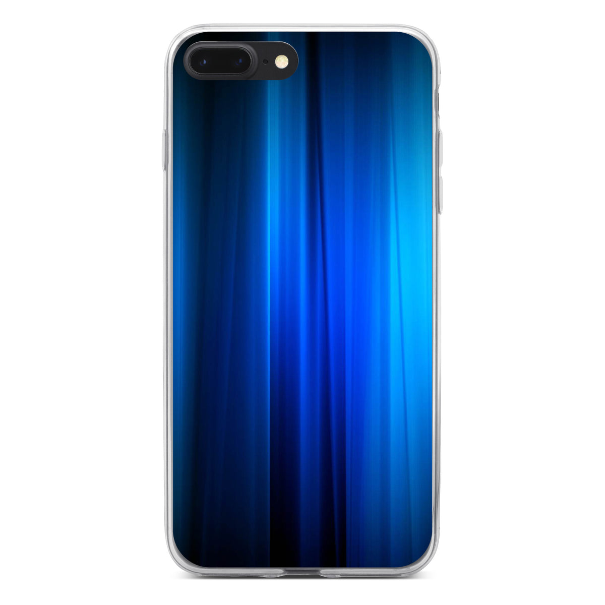 Bright Blue Curtain Clear Shockproof iPhone Case, view 6