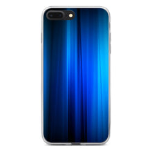DistinctInk® Clear Shockproof Hybrid Case for Apple iPhone / Samsung Galaxy / Google Pixel - Bright Blue Curtain
