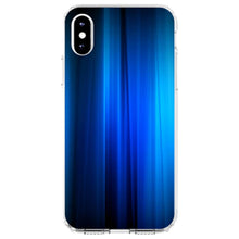 DistinctInk® Clear Shockproof Hybrid Case for Apple iPhone / Samsung Galaxy / Google Pixel - Bright Blue Curtain