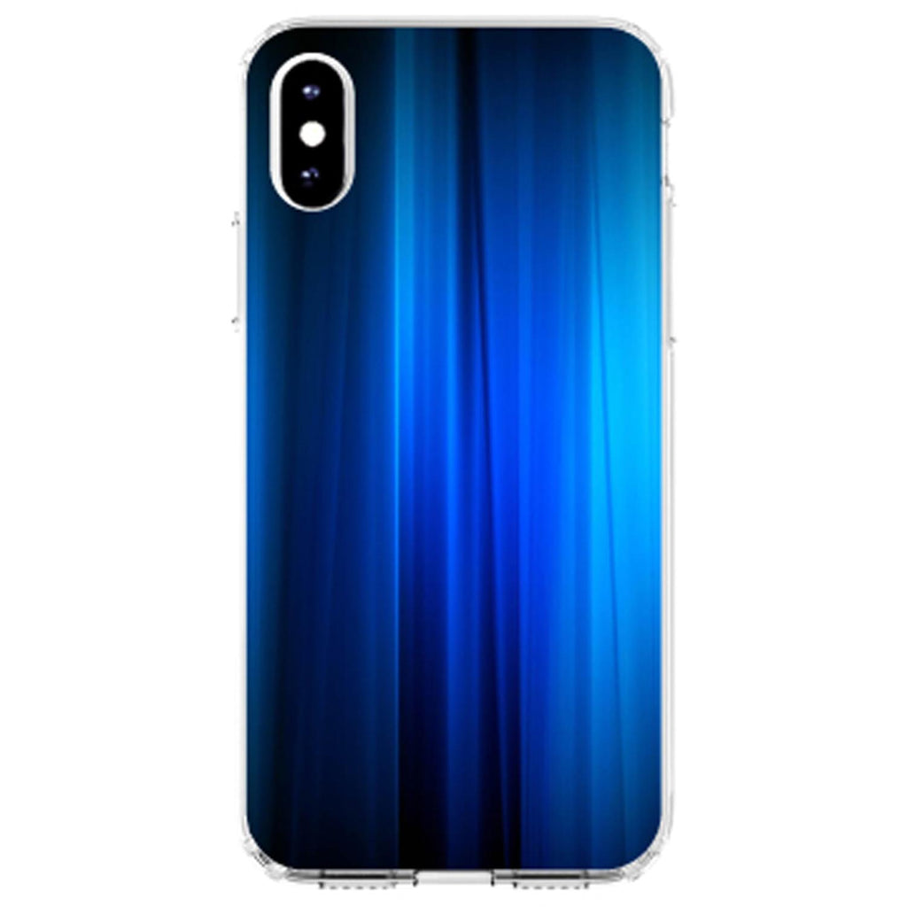 Bright Blue Curtain Clear Shockproof iPhone Case, view 2