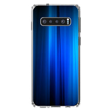 DistinctInk® Clear Shockproof Hybrid Case for Apple iPhone / Samsung Galaxy / Google Pixel - Bright Blue Curtain