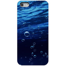 DistinctInk® Hard Plastic Snap-On Case for Apple iPhone or Samsung Galaxy - Water Bubbles Blue