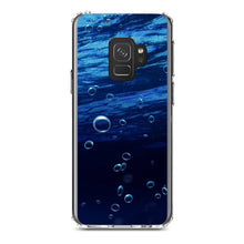 DistinctInk® Clear Shockproof Hybrid Case for Apple iPhone / Samsung Galaxy / Google Pixel - Water Bubbles Blue