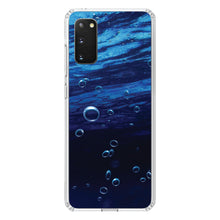 DistinctInk® Clear Shockproof Hybrid Case for Apple iPhone / Samsung Galaxy / Google Pixel - Water Bubbles Blue