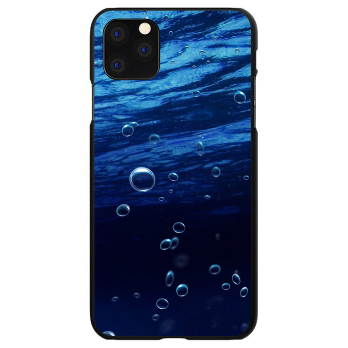 DistinctInk® Hard Plastic Snap-On Case for Apple iPhone or Samsung Galaxy - Water Bubbles Blue