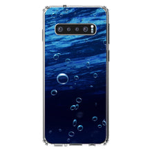 DistinctInk® Clear Shockproof Hybrid Case for Apple iPhone / Samsung Galaxy / Google Pixel - Water Bubbles Blue
