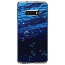 DistinctInk® Clear Shockproof Hybrid Case for Apple iPhone / Samsung Galaxy / Google Pixel - Water Bubbles Blue
