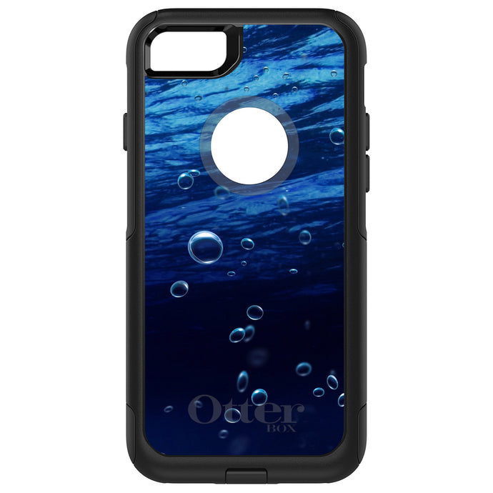 DistinctInk OtterBox Commuter Series Case for Apple iPhone or Samsung Galaxy - Water Bubbles Blue
