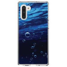 DistinctInk® Clear Shockproof Hybrid Case for Apple iPhone / Samsung Galaxy / Google Pixel - Water Bubbles Blue