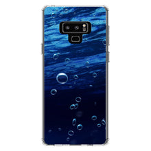 DistinctInk® Clear Shockproof Hybrid Case for Apple iPhone / Samsung Galaxy / Google Pixel - Water Bubbles Blue