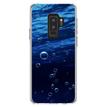 DistinctInk® Clear Shockproof Hybrid Case for Apple iPhone / Samsung Galaxy / Google Pixel - Water Bubbles Blue