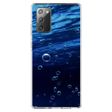 DistinctInk® Clear Shockproof Hybrid Case for Apple iPhone / Samsung Galaxy / Google Pixel - Water Bubbles Blue