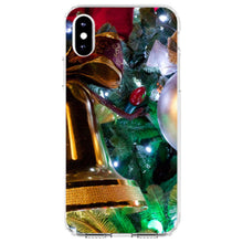 DistinctInk® Clear Shockproof Hybrid Case for Apple iPhone / Samsung Galaxy / Google Pixel - Christmas Ornaments Bell