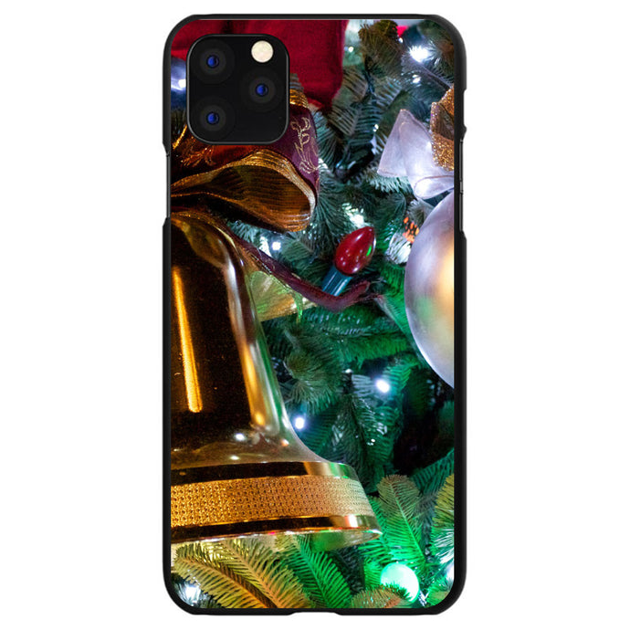 DistinctInk® Hard Plastic Snap-On Case for Apple iPhone or Samsung Galaxy - Christmas Ornaments Bell