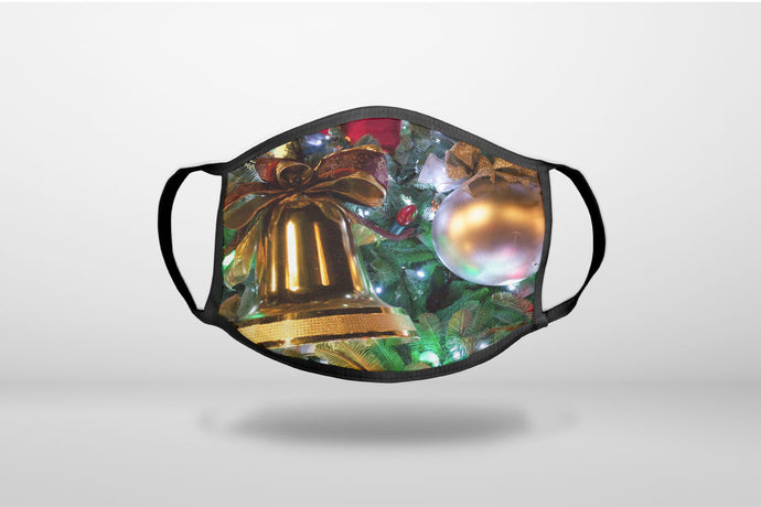 Christmas Ornaments Bell - 3-Ply Reusable Soft Face Mask Covering, Unisex, Cotton Inner Layer