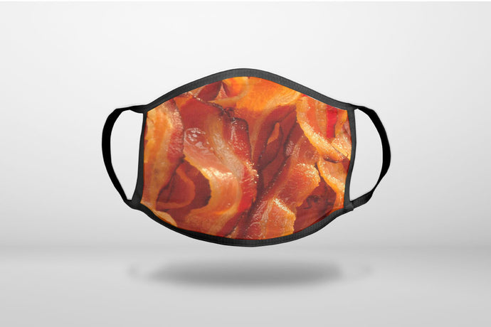 Crispy Strips of Bacon - 3-Ply Reusable Soft Face Mask Covering, Unisex, Cotton Inner Layer