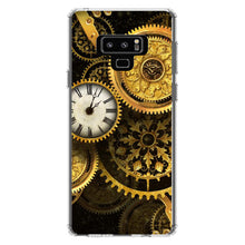 DistinctInk® Clear Shockproof Hybrid Case for Apple iPhone / Samsung Galaxy / Google Pixel - Clocks Clockwork Gold