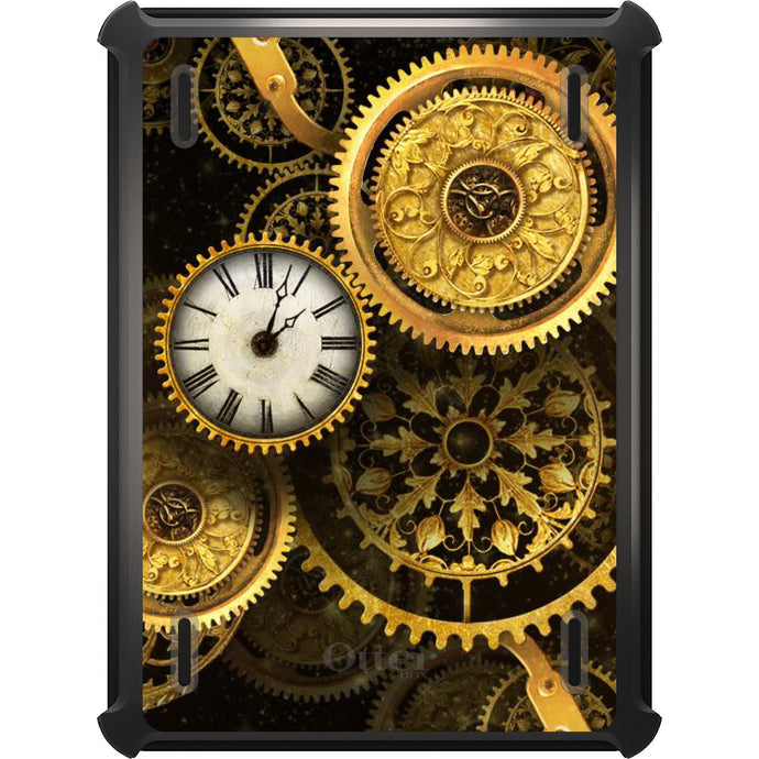 DistinctInk™ OtterBox Defender Series Case for Apple iPad / iPad Pro / iPad Air / iPad Mini - Clocks Clockwork Gold